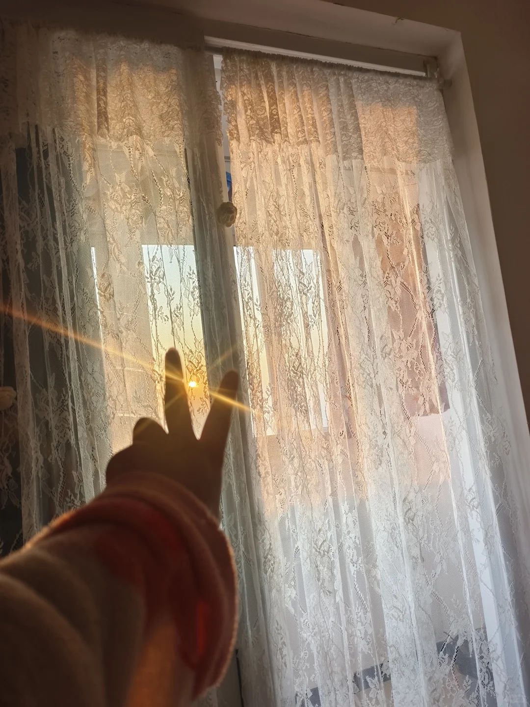 自制蕾丝纱帘