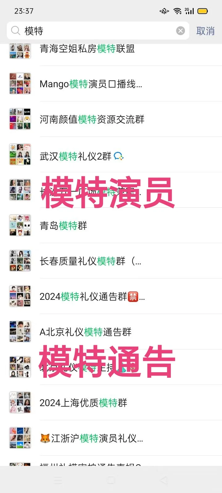 模特行业群