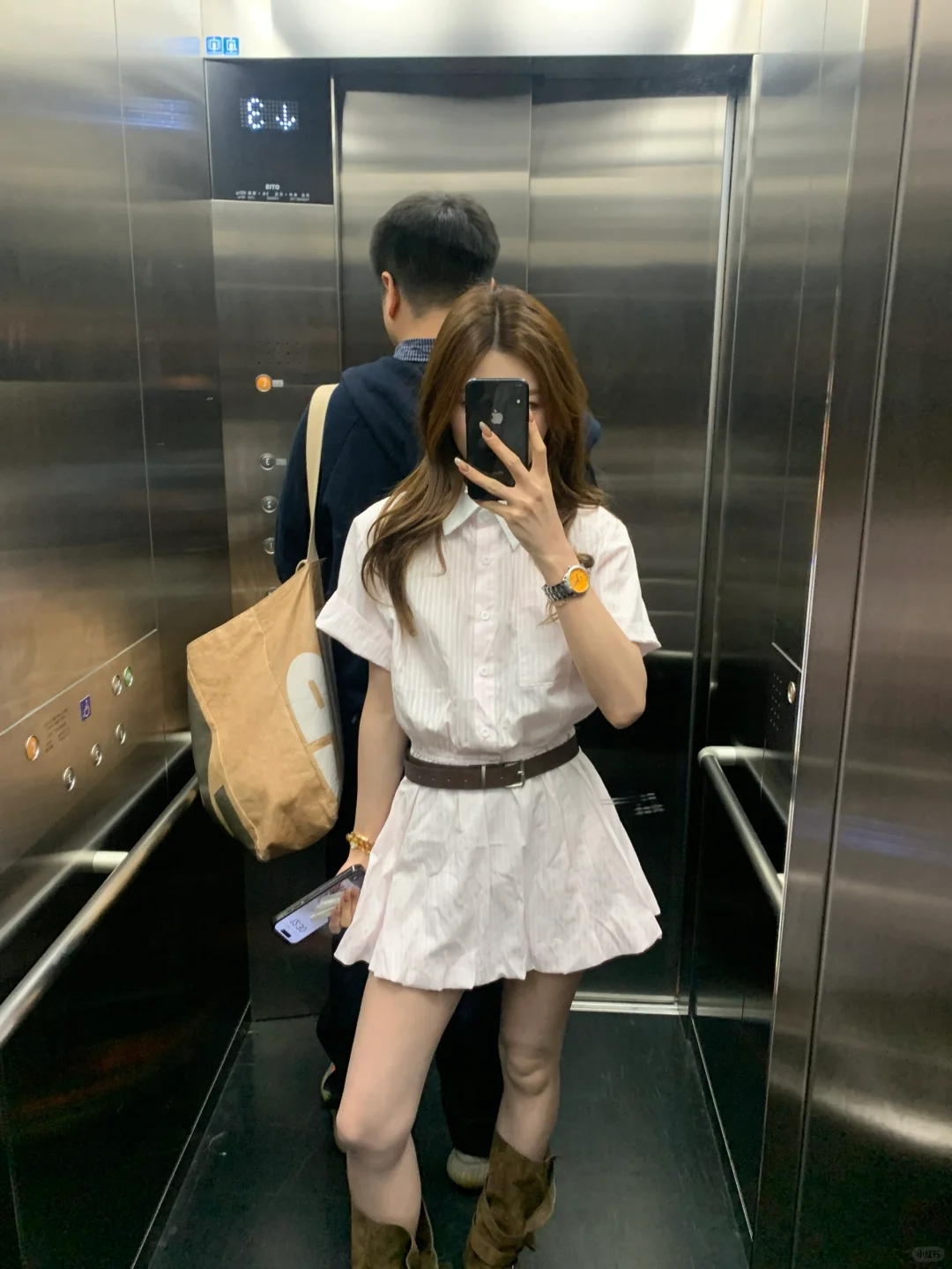 对镜outfit～ 好爱这条裙子！！！