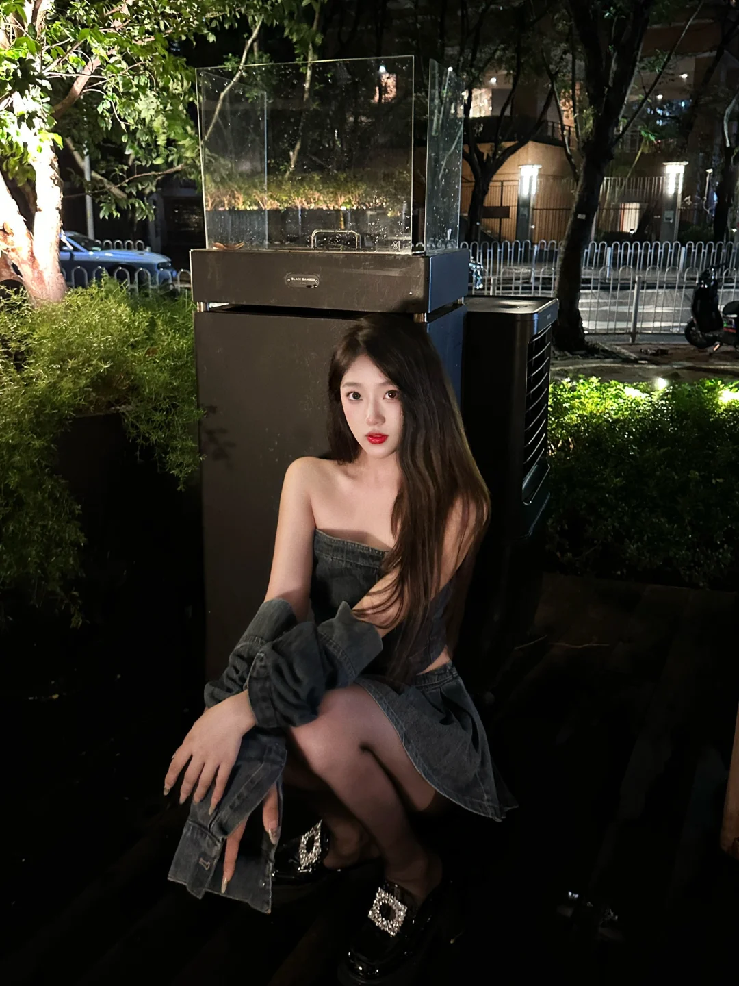 牛仔黑丝绝配