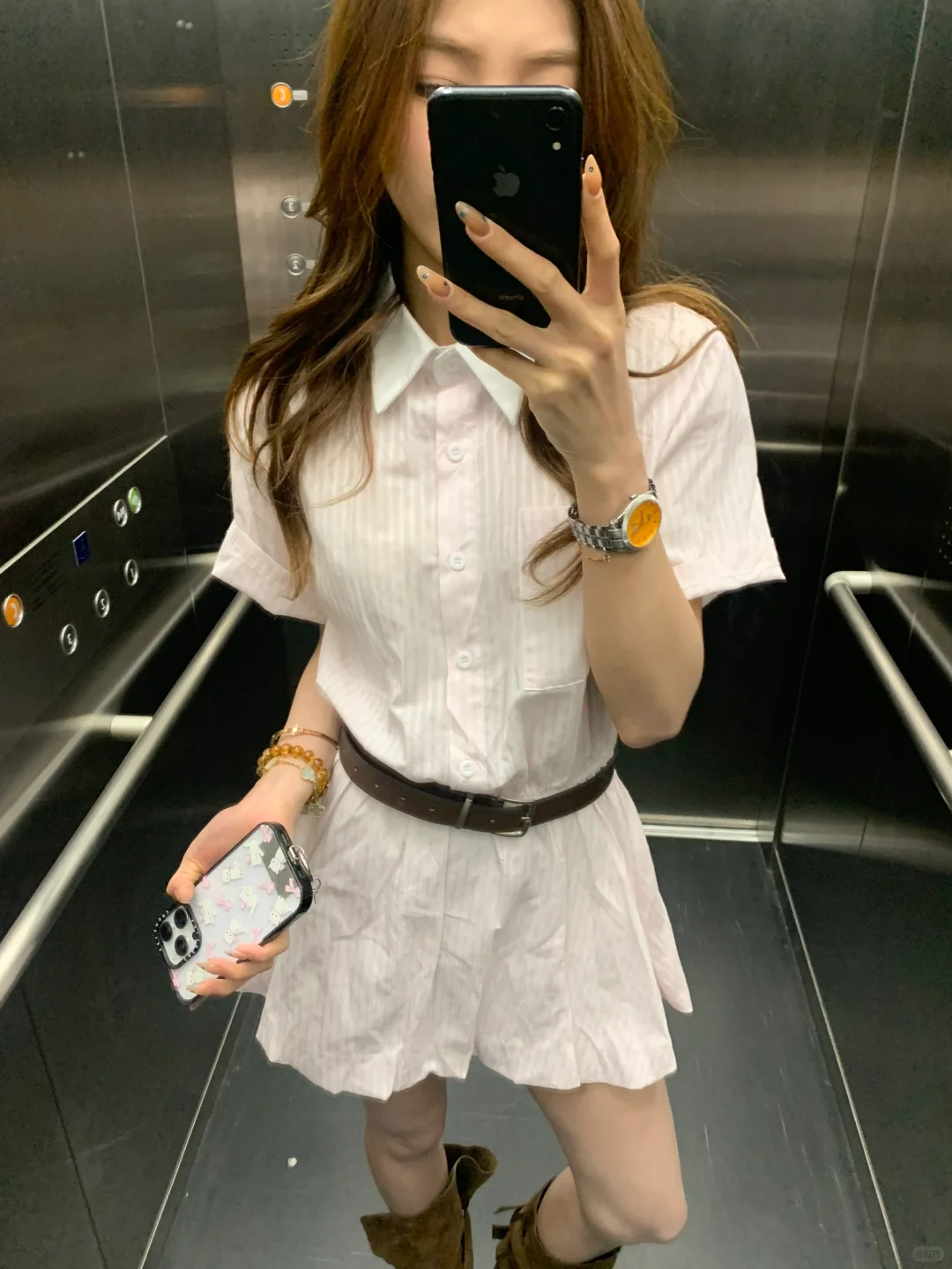 对镜outfit～ 好爱这条裙子！！！