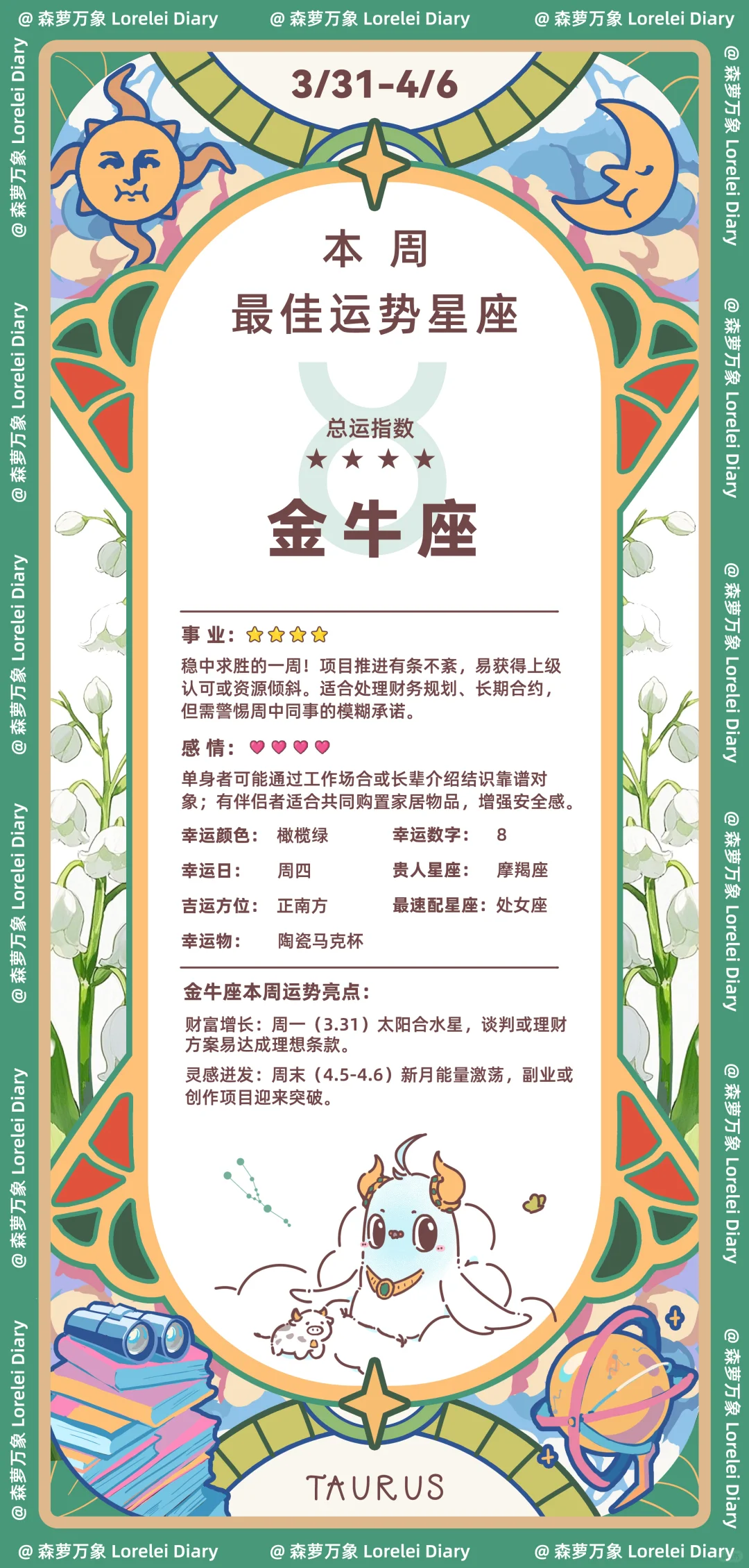 🔮✨金牛座必看！本周开运指南已送达