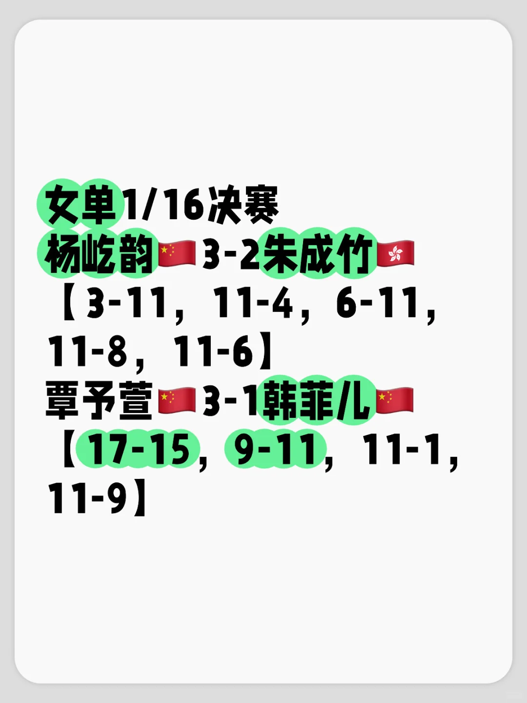 女单1/16决赛