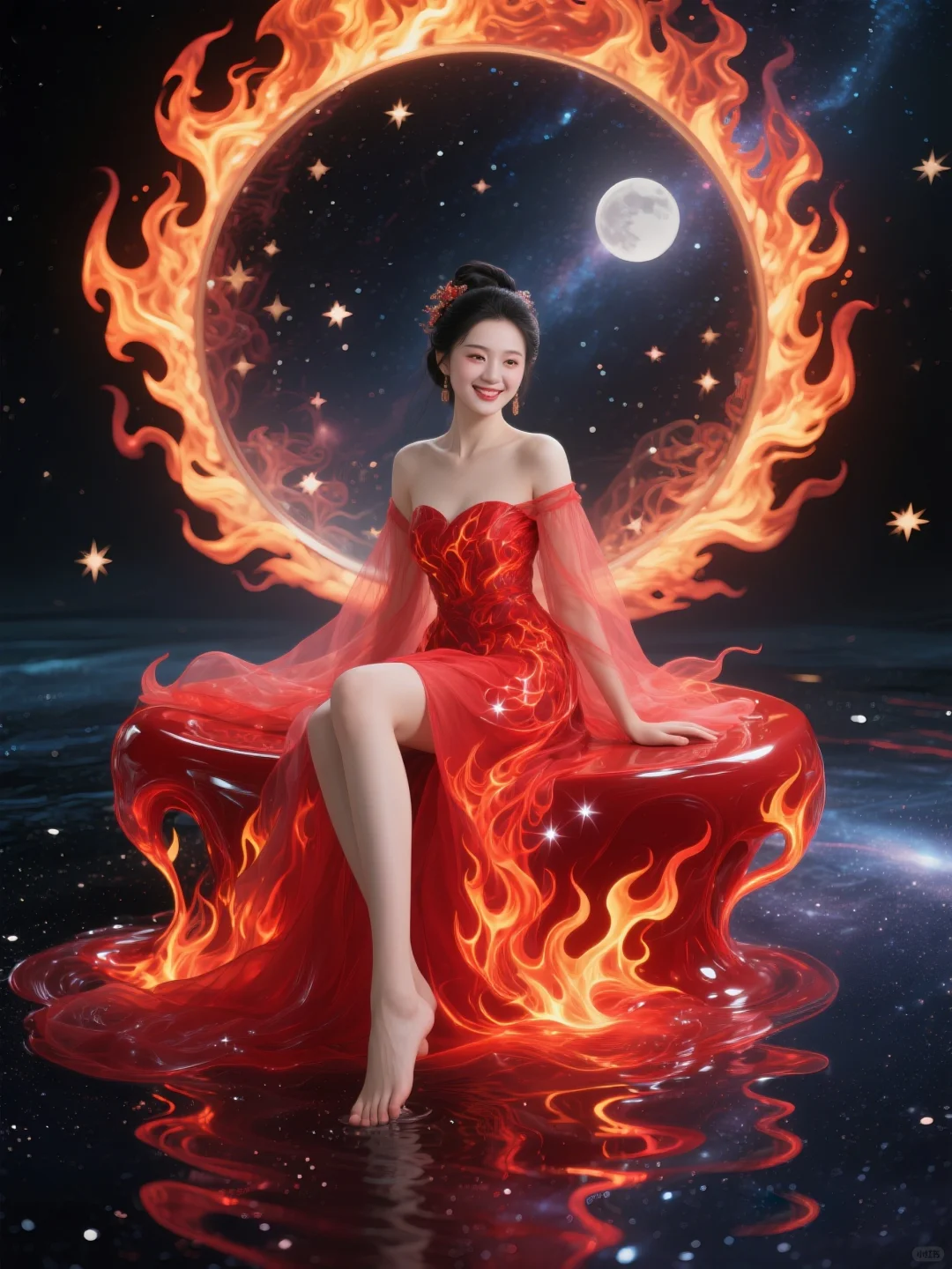 红红红，火焱燚，镜里寻她千百度