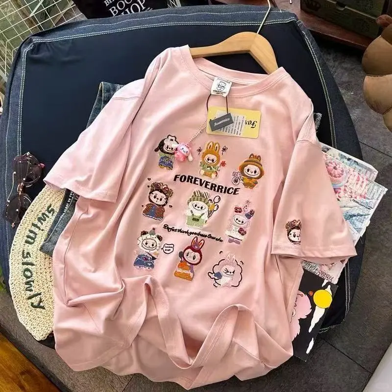 刺绣卡通T恤，穿上它瞬间变萌女！