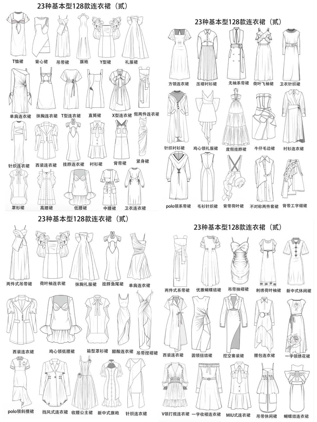 收藏笔记｜服装设计常见连衣裙分类合集