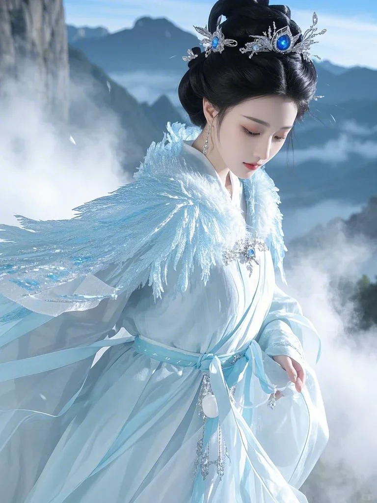 AI作图第190次（冰羽逸身・仙梦古风仙姬）