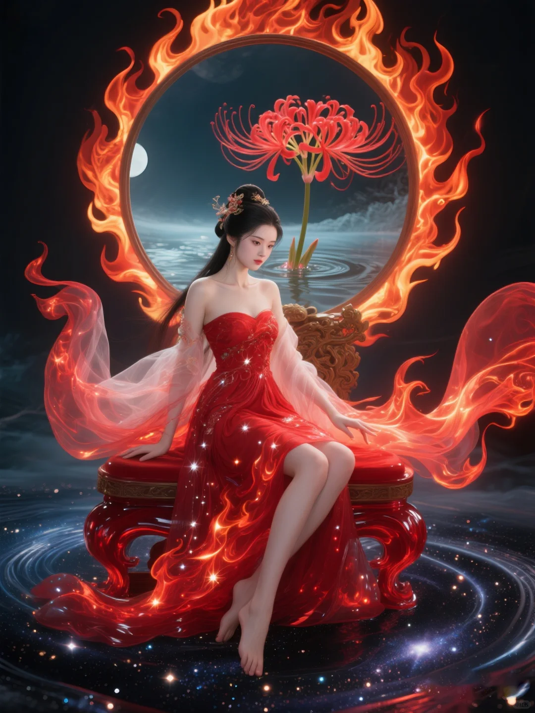 红红红，火焱燚，镜里寻她千百度