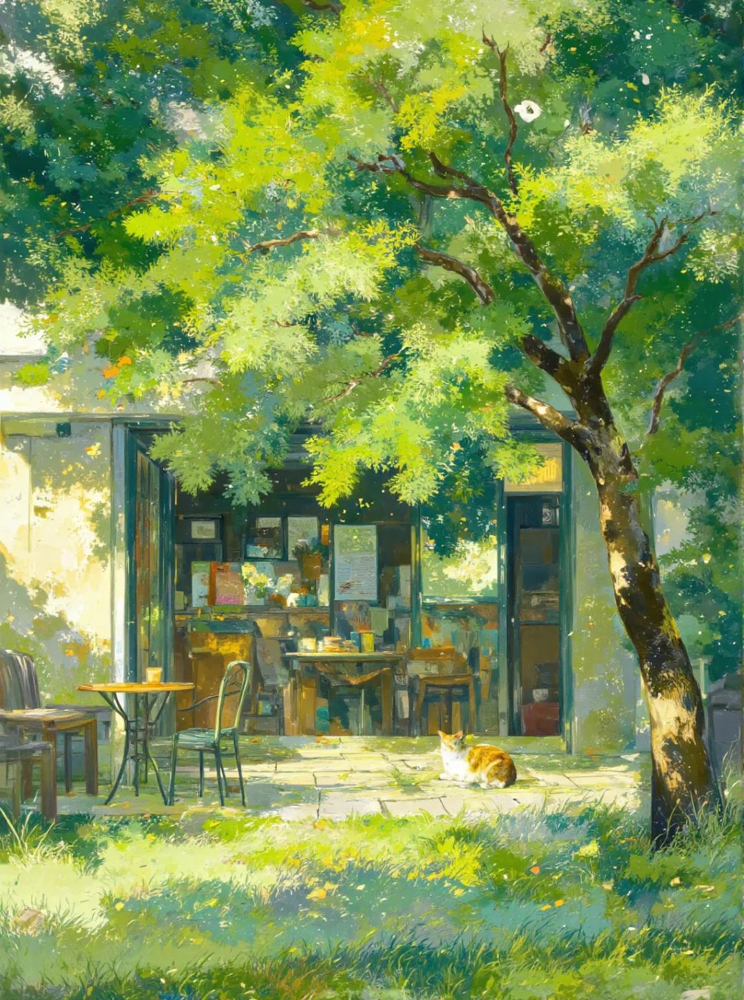 「春·小记」淡彩场景|动画里的春日小店