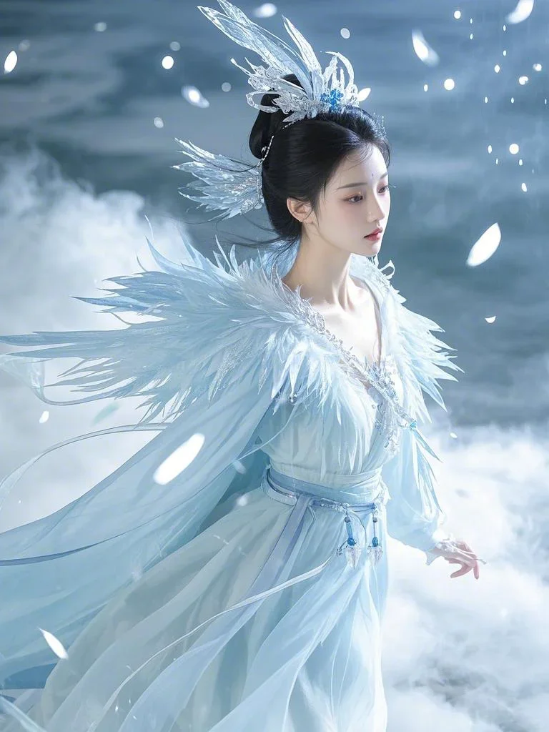 AI作图第190次（冰羽逸身・仙梦古风仙姬）