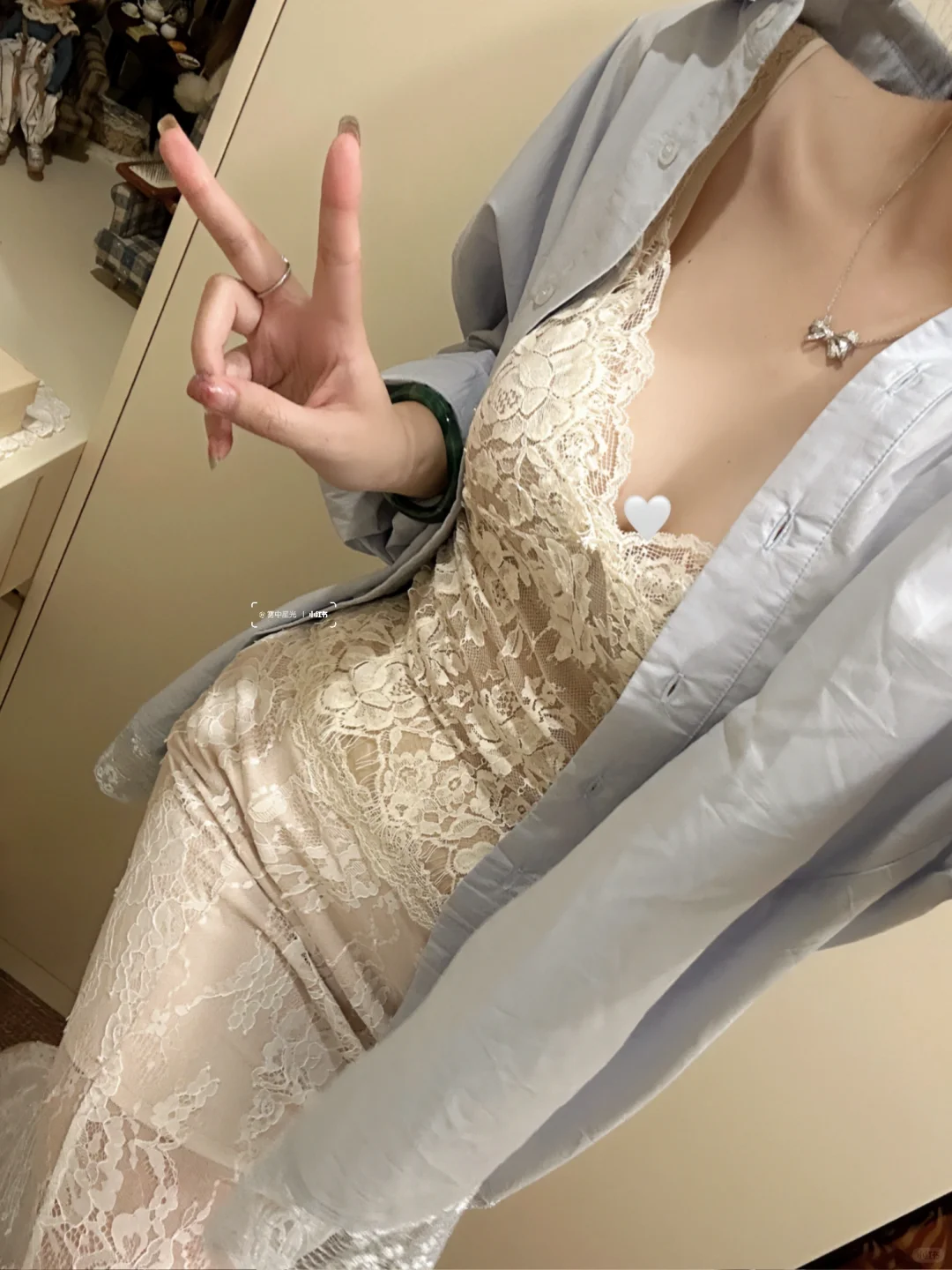 蕾丝和衬衫绝配