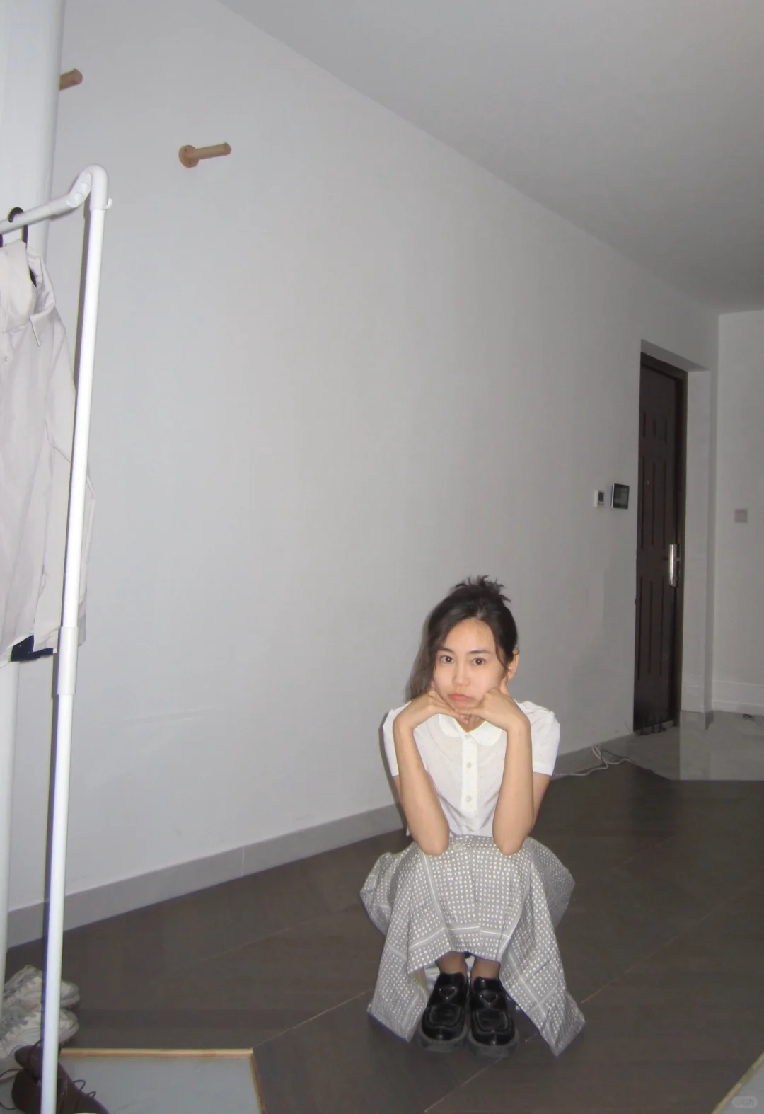 波点西服半裙
