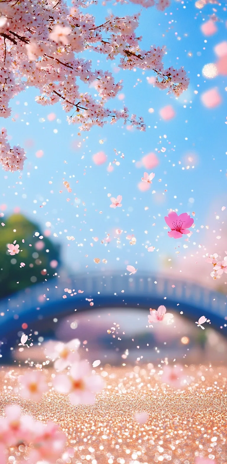 浮世花梦，惊艳时光的粉金意境壁纸