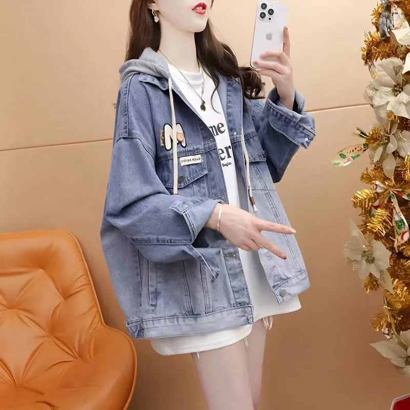 韩版复古牛仔外套女春秋2024新款初高中