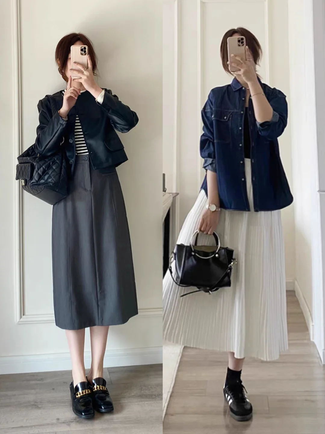 春季女生通勤适运用了扬长避短穿搭技巧
