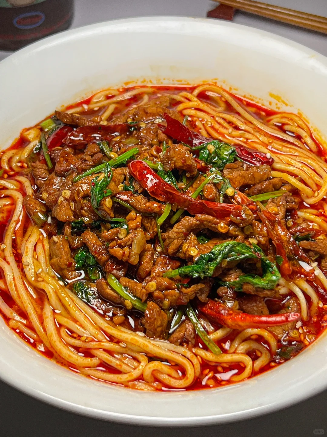 一人食｜我的幸福晚餐·͜·♡ 香辣肉丝拌面