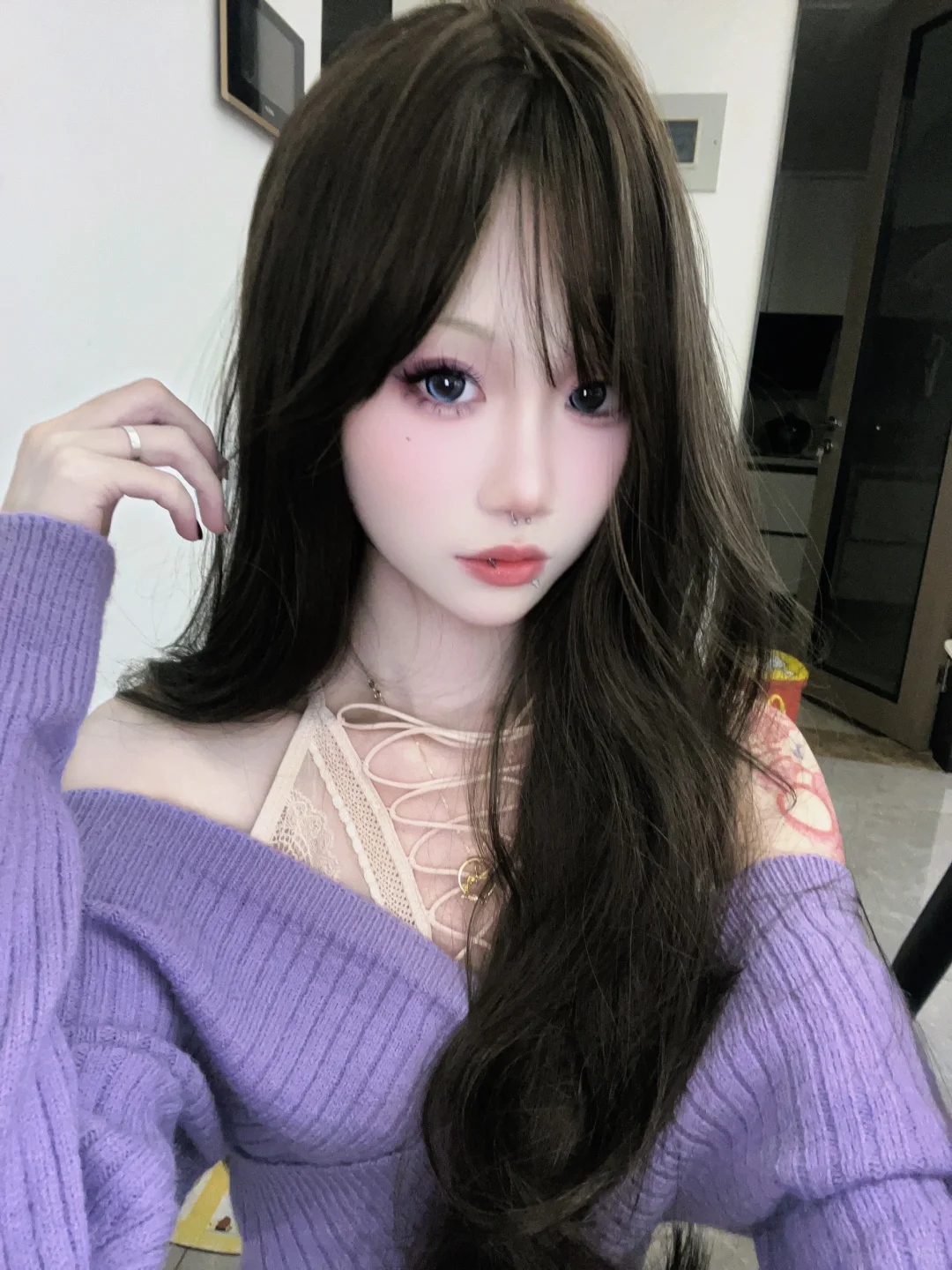 🔗直接给！168女大测评心机紫色韵味套装
