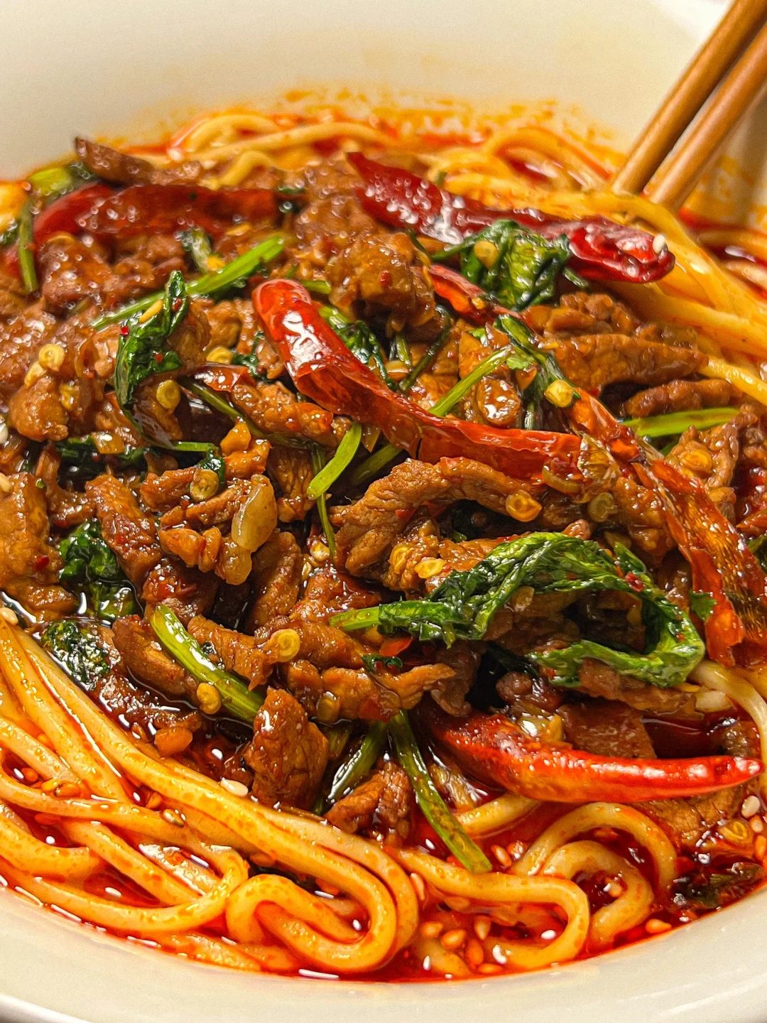 一人食｜我的幸福晚餐·͜·♡ 香辣肉丝拌面