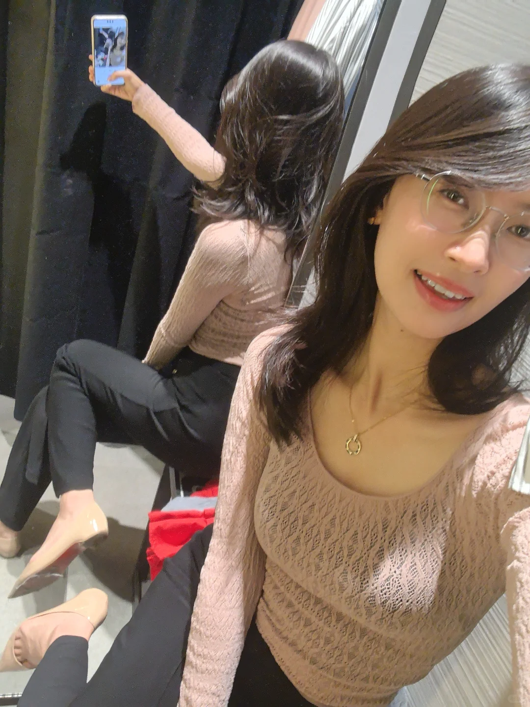 Zara针织紧身上衣，小辣