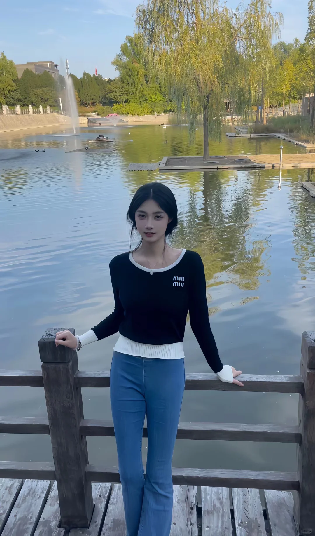 学校池塘里的小天鹅