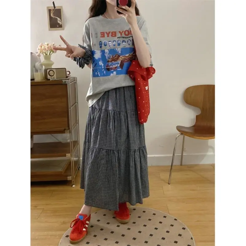 大码微胖休闲套装女夏季短袖上衣胖MM遮肚
