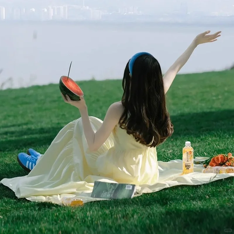💛温柔风黄色吊带裙👗