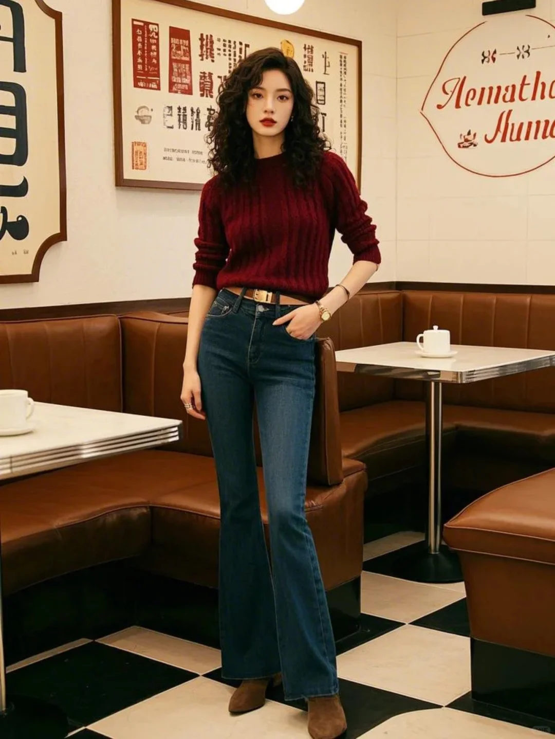 港风配饰叠满✨春日街拍秒变王家卫女主