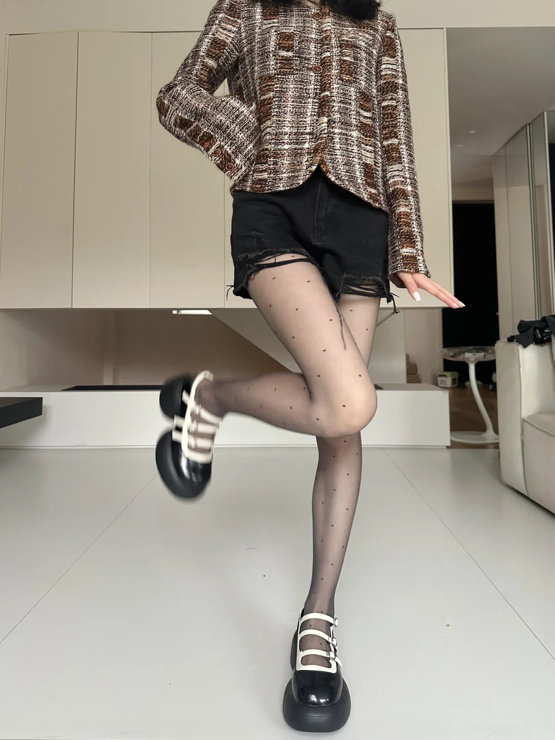 春夏搭配一定要拿捏好这条0d波点黑丝！