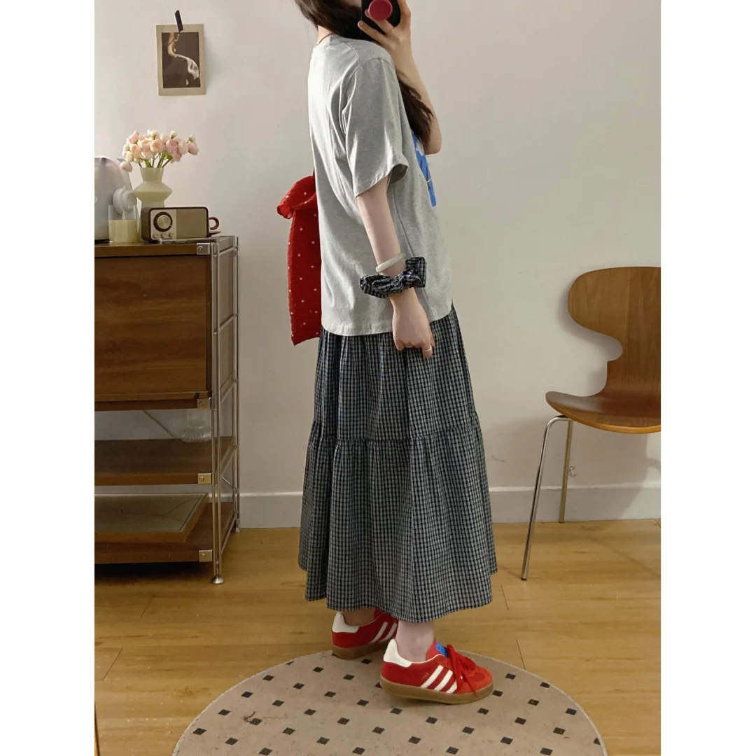 大码微胖休闲套装女夏季短袖上衣胖MM遮肚