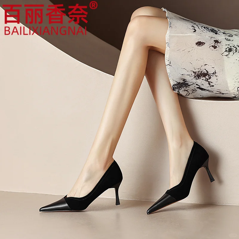 ✨百丽香奈优雅V口高跟鞋，直降100👠