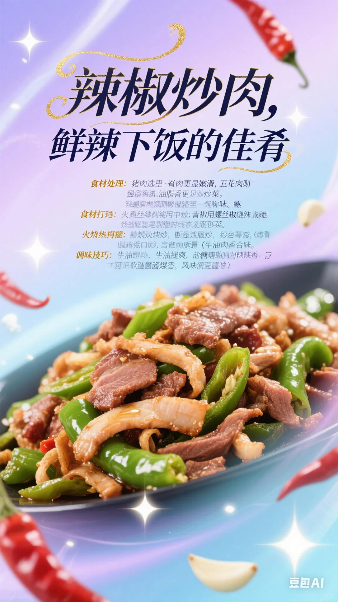 沉浸式吃香辣的辣椒炒肉