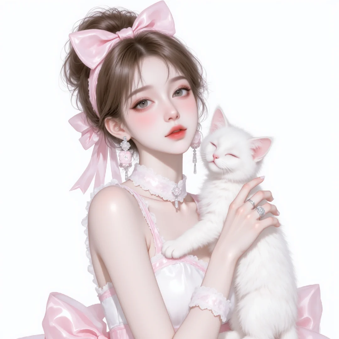 女孩跟她的猫咪
