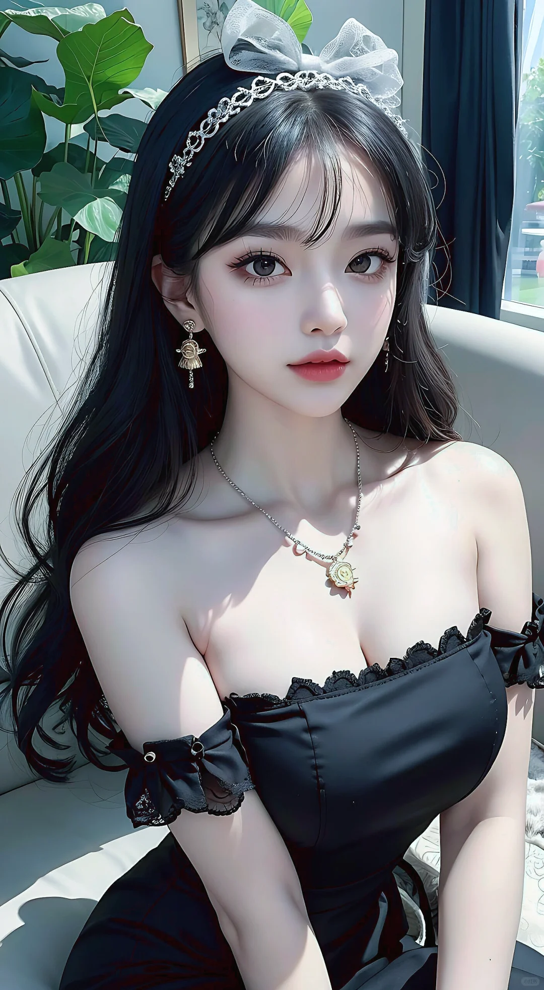 笑意甜美气质好，性感丰满好身材