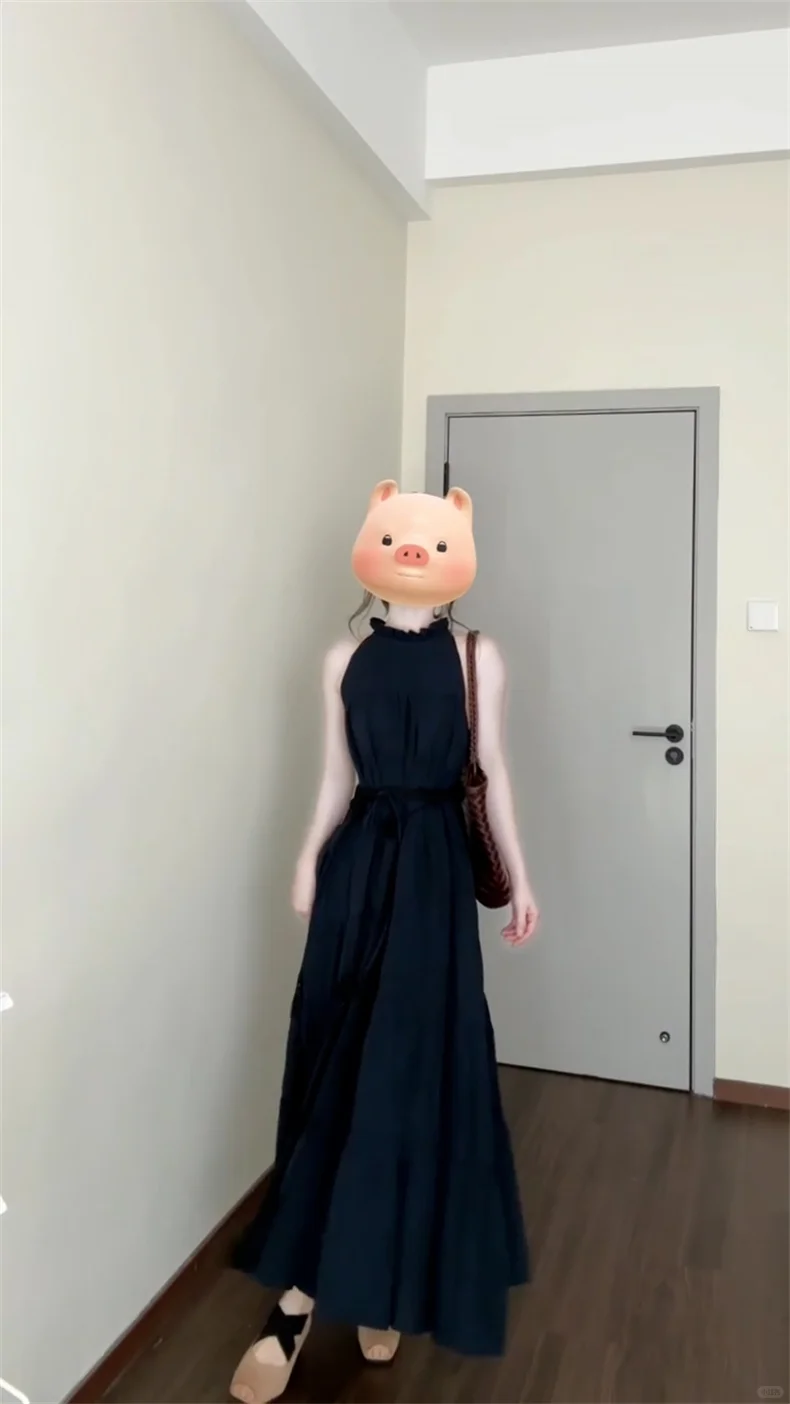 158 90设计感拉满、气质显瘦黑裙👗