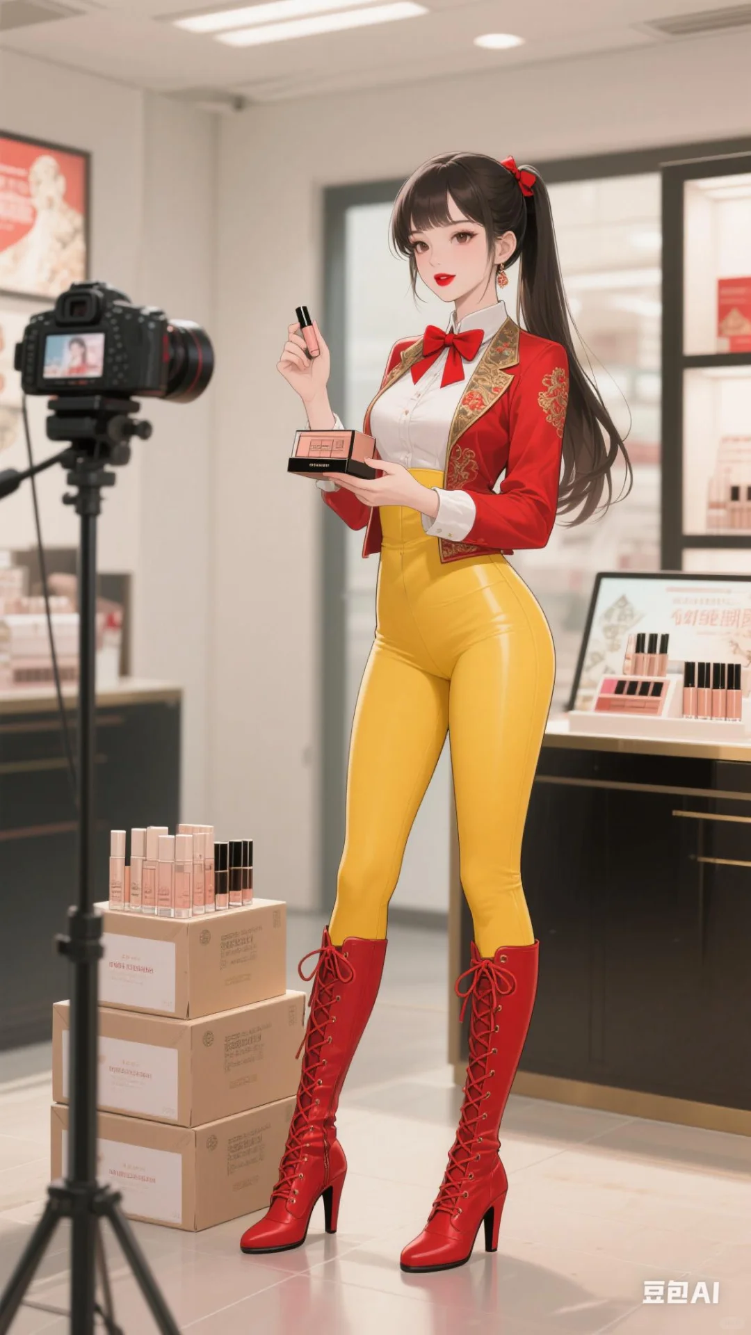 壁纸分享：直播卖货的美女姐姐