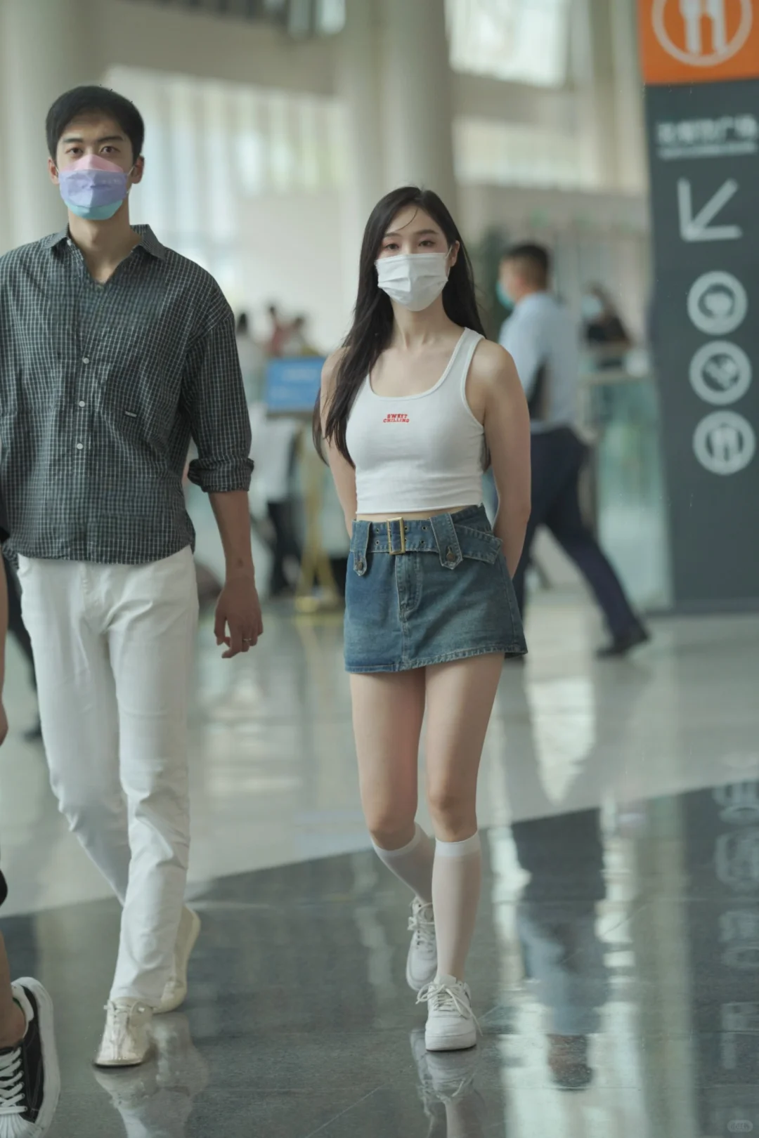 白丝小腿袜 清新靓丽