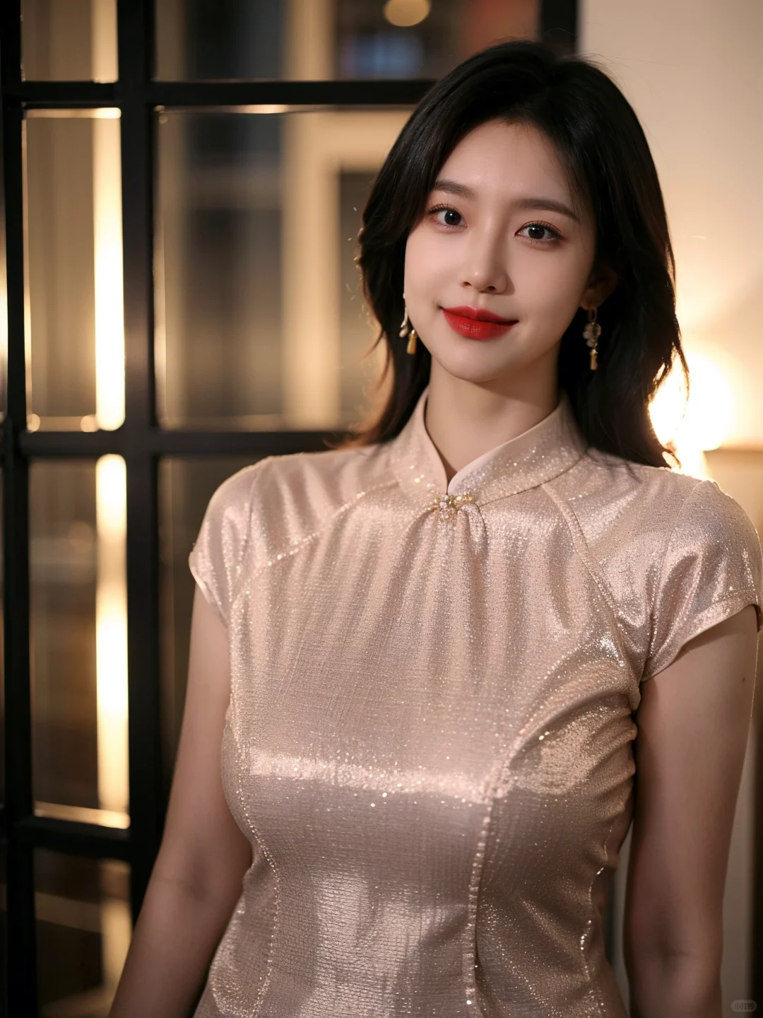 白色旗袍尽显东方美女魅力