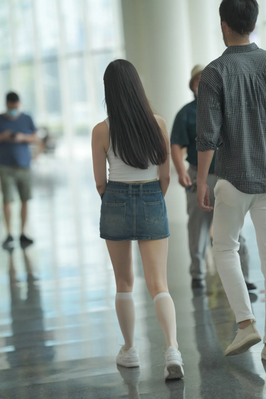 白丝小腿袜 清新靓丽