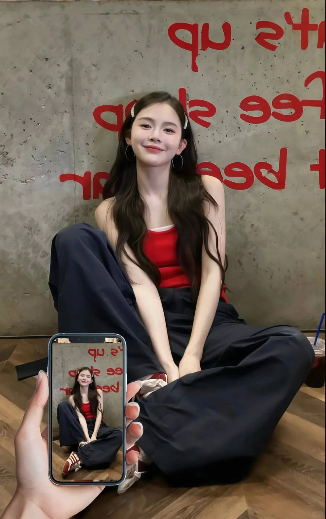 小个子甜酷出游|红背心+黑裤子太出片啦！！