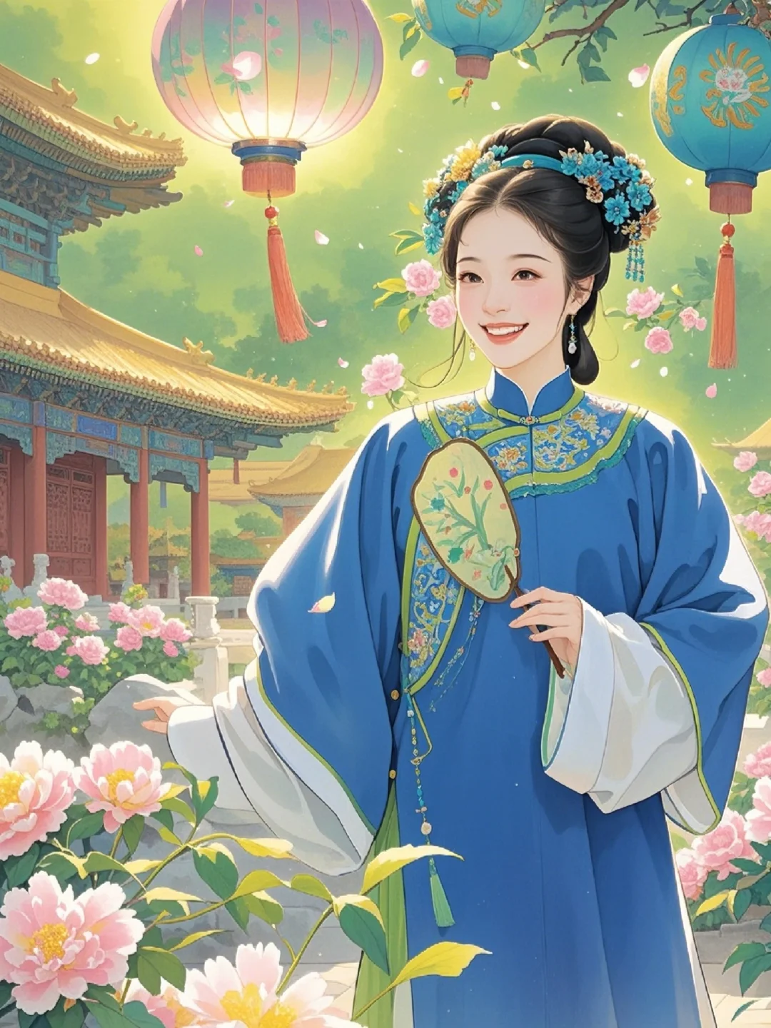 甄嬛传御园逢淳儿 扇舞花映笑嫣然