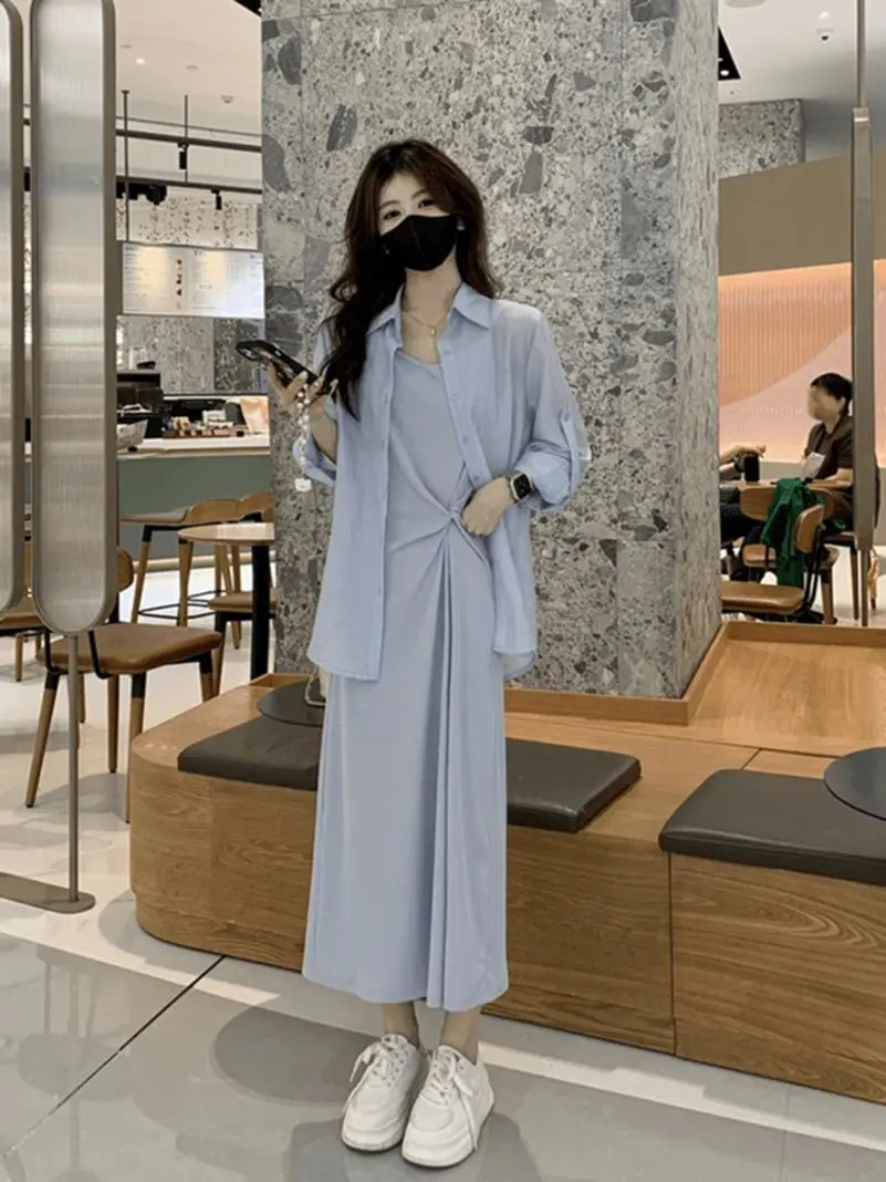时髦设计感防晒衬衫套装裙女士2025夏季