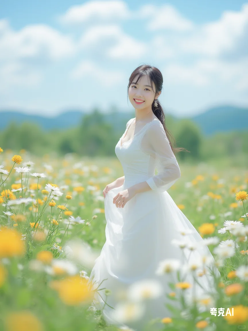 夸克AI 人像摄影 《白羽栖芳》附咒语