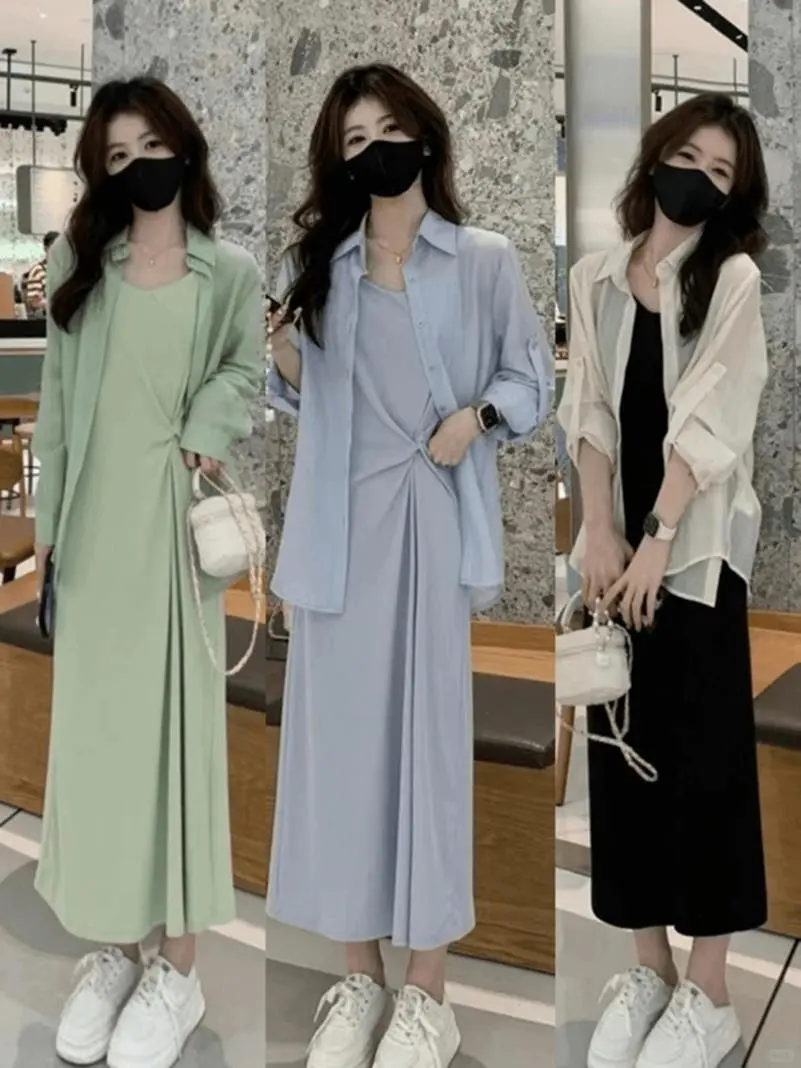 时髦设计感防晒衬衫套装裙女士2025夏季