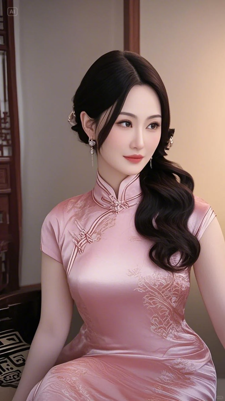 粉色旗袍真的好绝，穿上秒变民国温柔