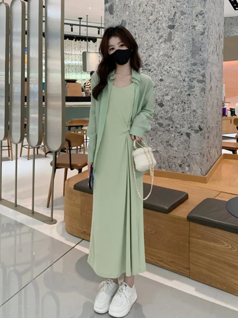 时髦设计感防晒衬衫套装裙女士2025夏季
