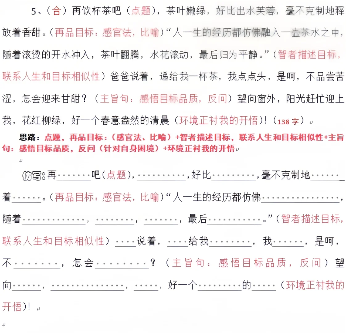 给你结构，给你思路，给你句式，你只要填空