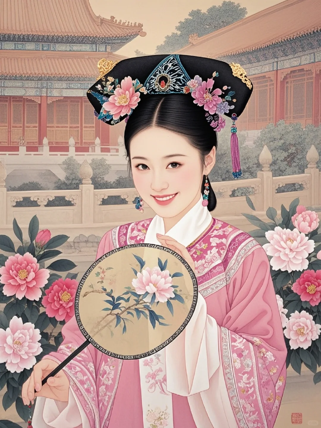 甄嬛传💕御园逢淳儿 扇舞花映笑嫣然