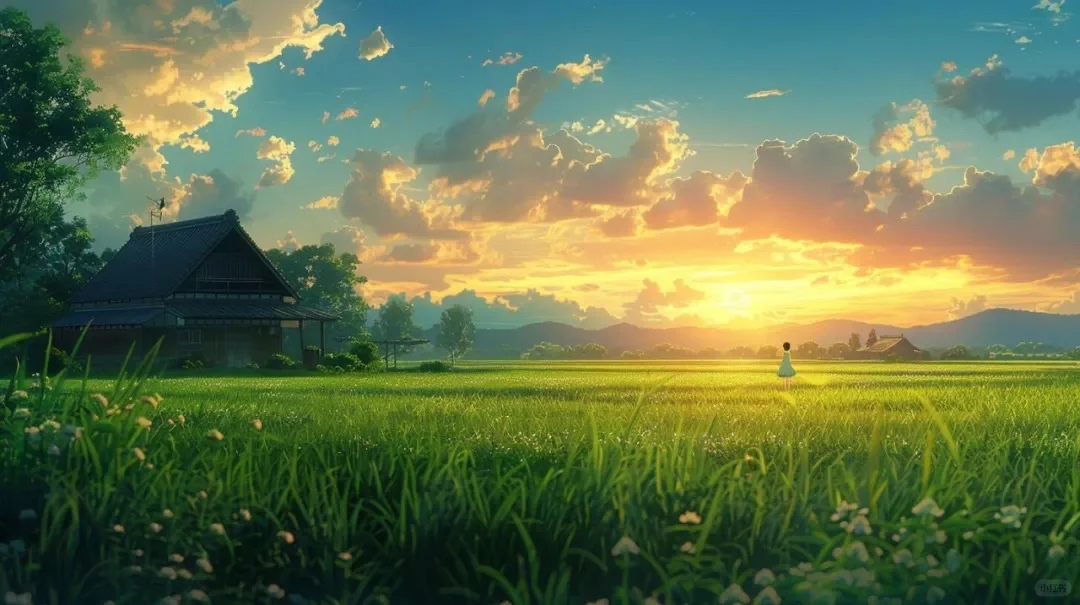 宫崎骏动漫壁纸/绿野中的小屋