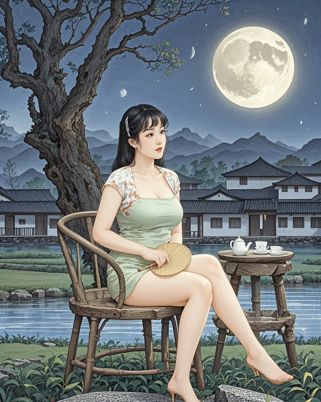 《乡村夜，阿姨相伴，重拾生活之美》