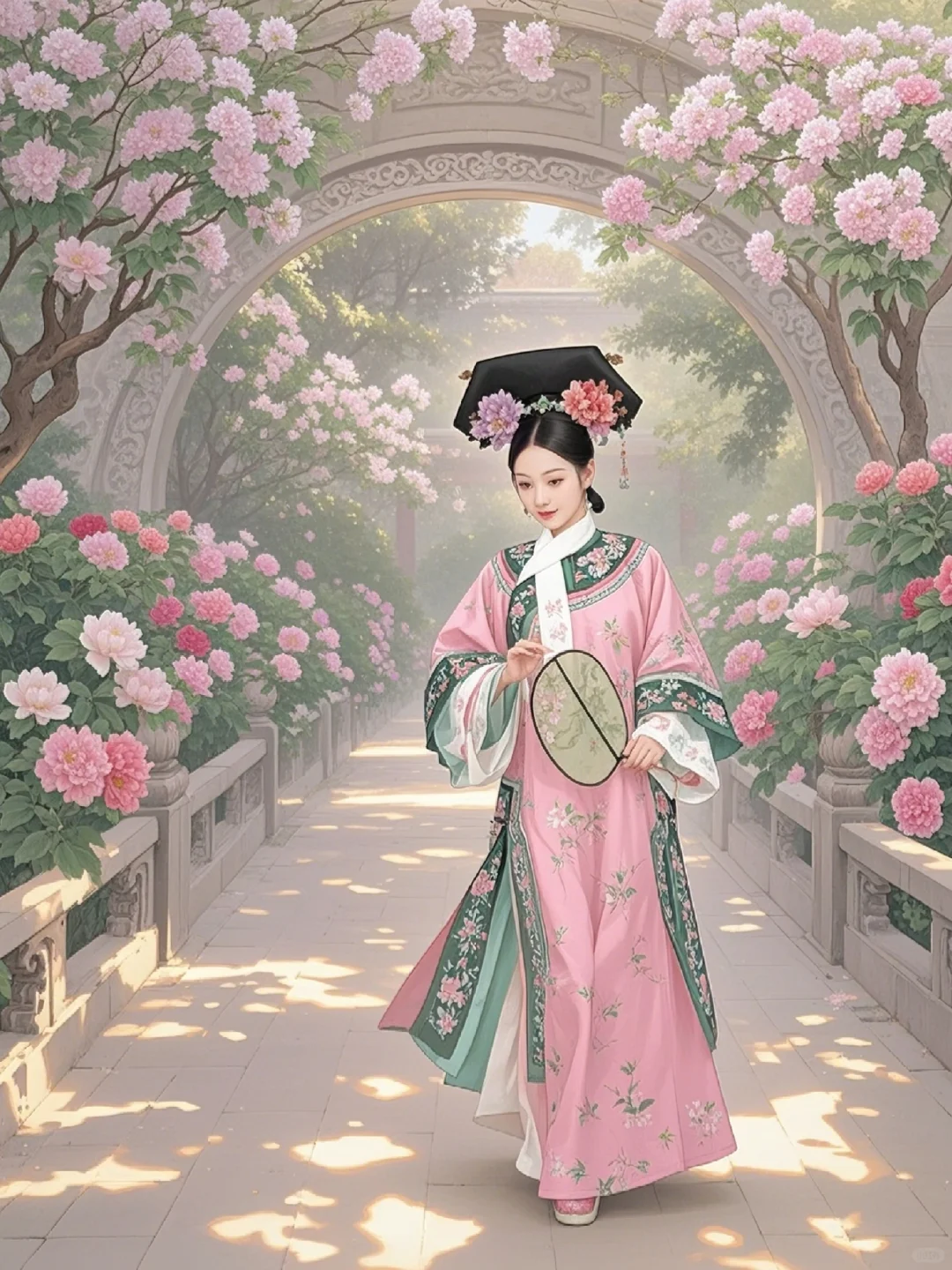 甄嬛传御园逢淳儿 扇舞花映笑嫣然